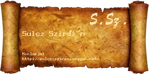 Sulcz Szirén névjegykártya